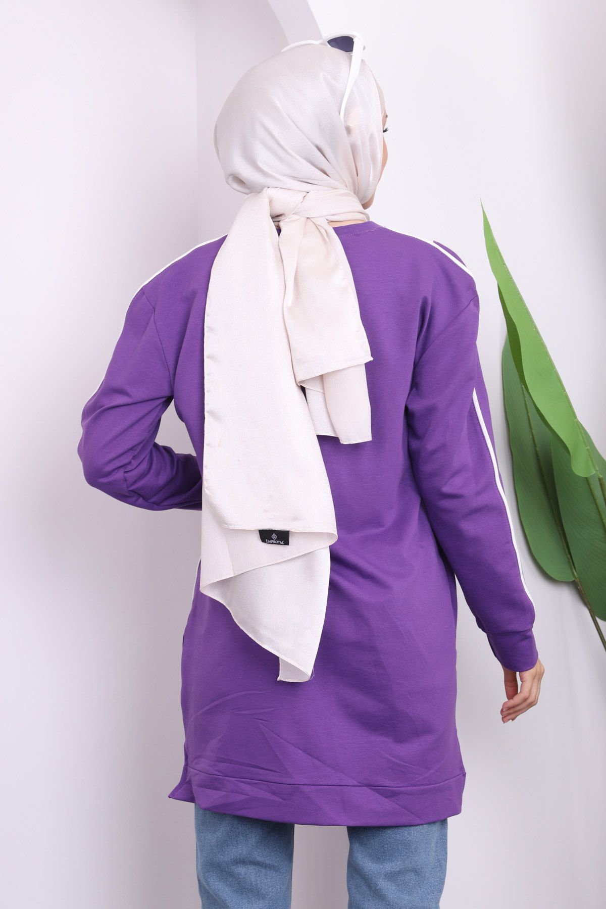 İmajButik-Two Thread Tunic with Purple Front Stripe 3