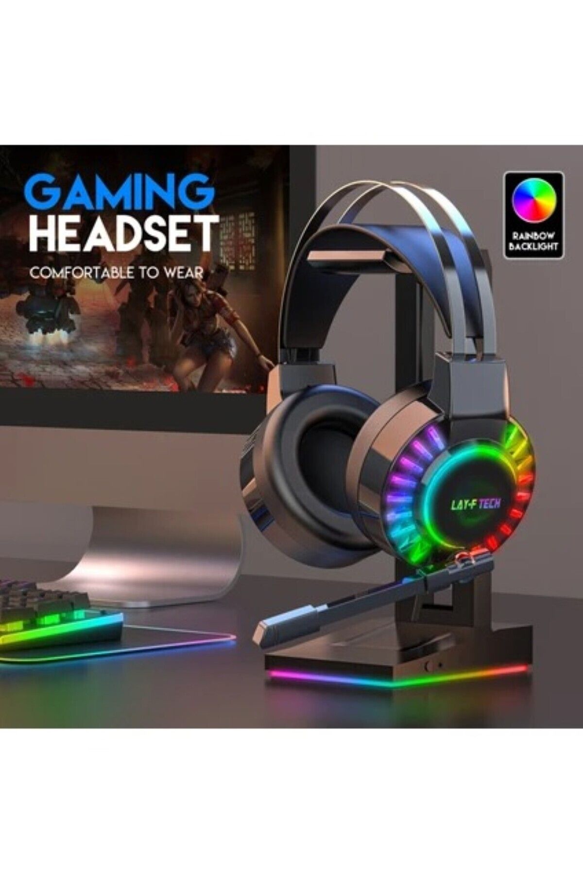 layftech H60 Oyuncu Kulaklık Rgb Stereo Hd Mikrofon Gaming Kulaklık Pc/tel/android