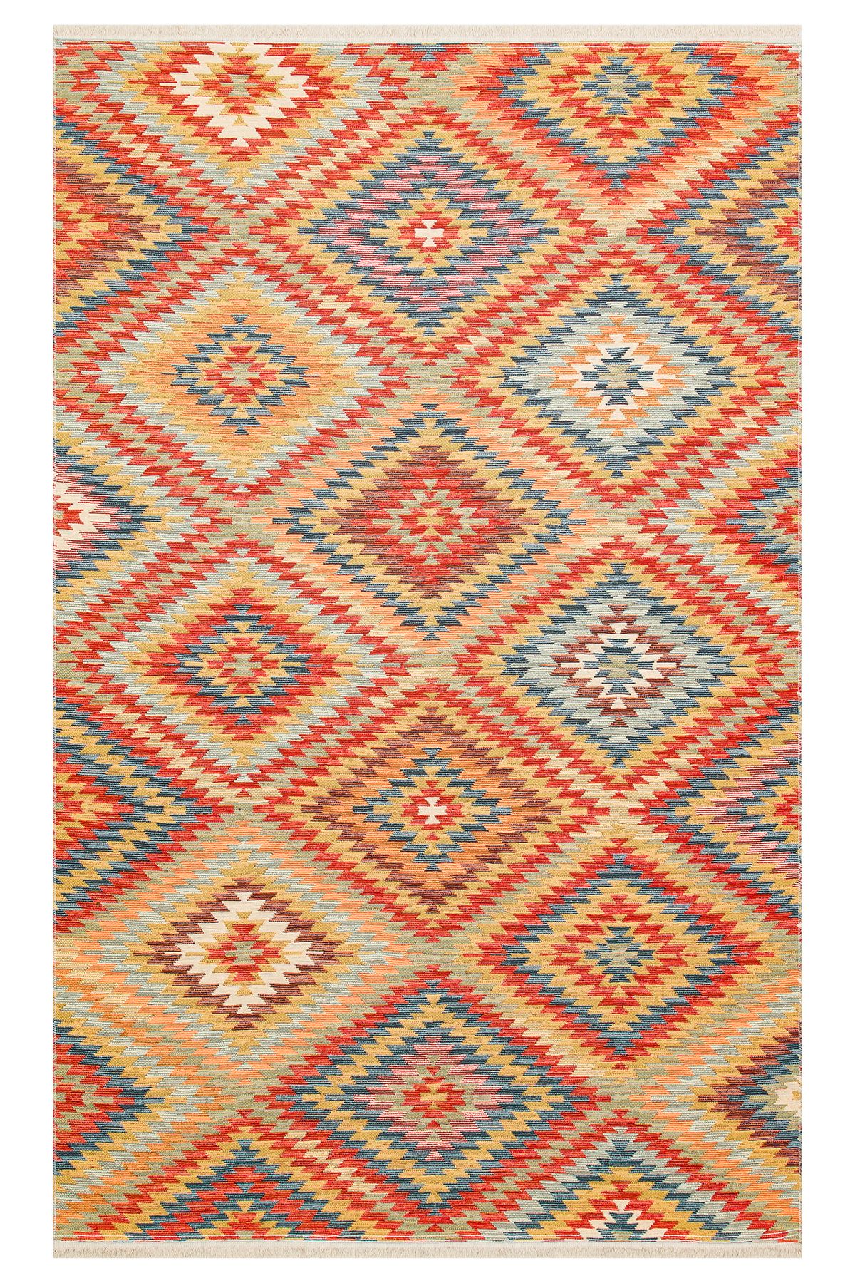 Eko Halı MAYER HALI NOMAD 07 TERRA Yıkanabilir, Çift Taraflı Kullanıma Uygun Yumuşak Tuşeli Otantik Kilim