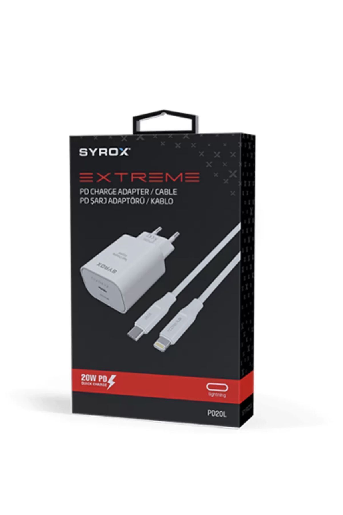 Syrox PD20L 20w Type-C Iphone Pd Hızlı Şarj Aleti ve Kablo Set