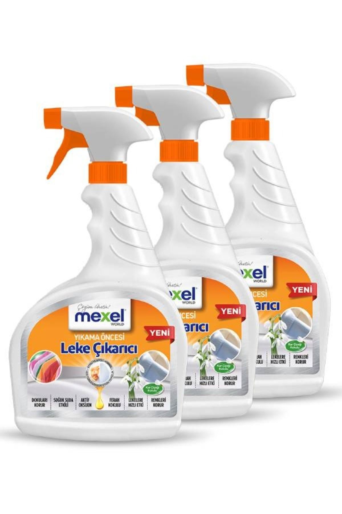 mexel Yıkama Öncesi Oxi Leke Çıkarıcı Sprey Kar Çiçeği Kokulu 750 ml (3 Adet)