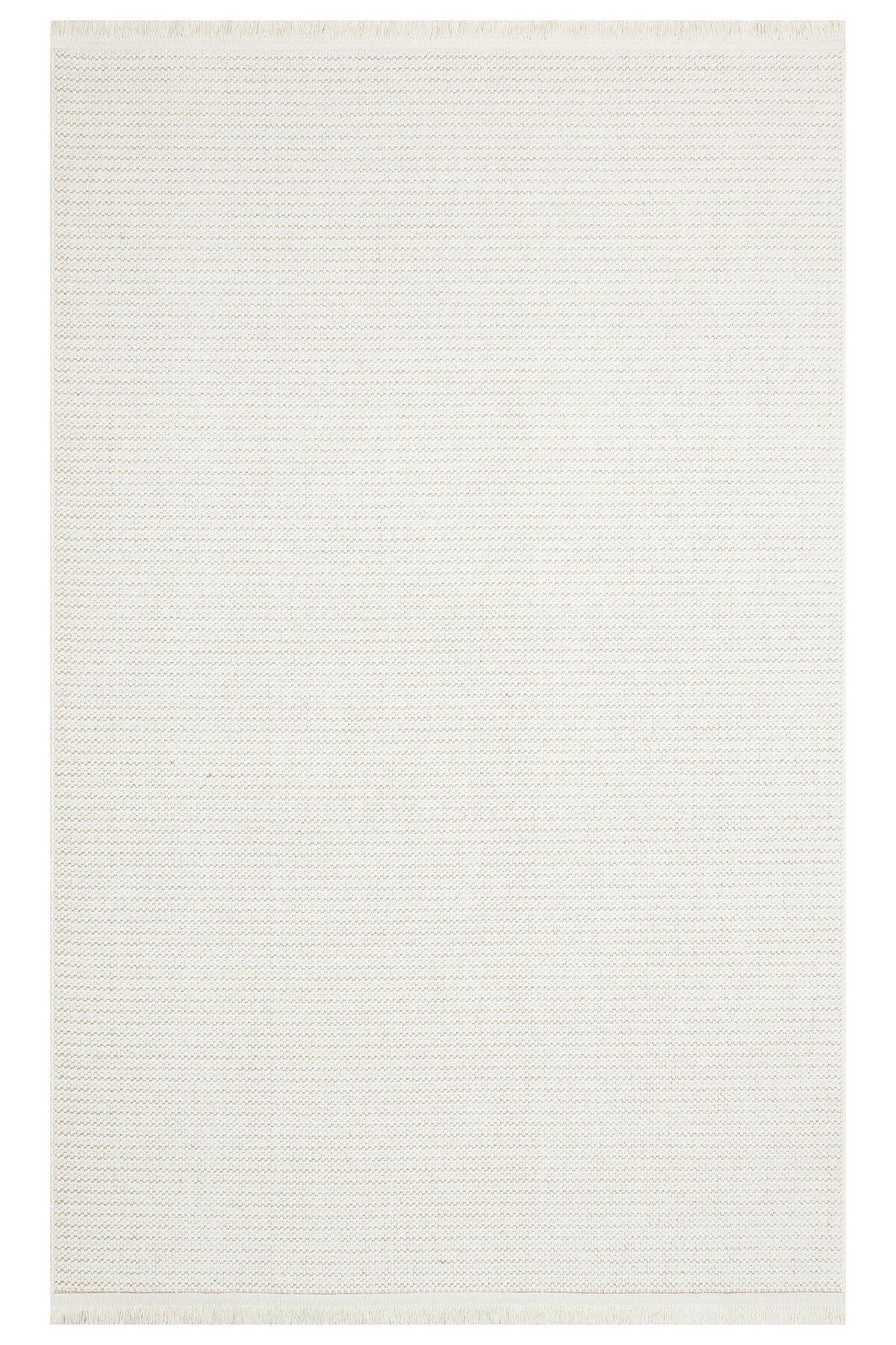 Eko Halı MAYER HALI MOTTO PLAIN WHITE Yumuşak Tuşeli Örgü Dokuma Modern Makine Halısı