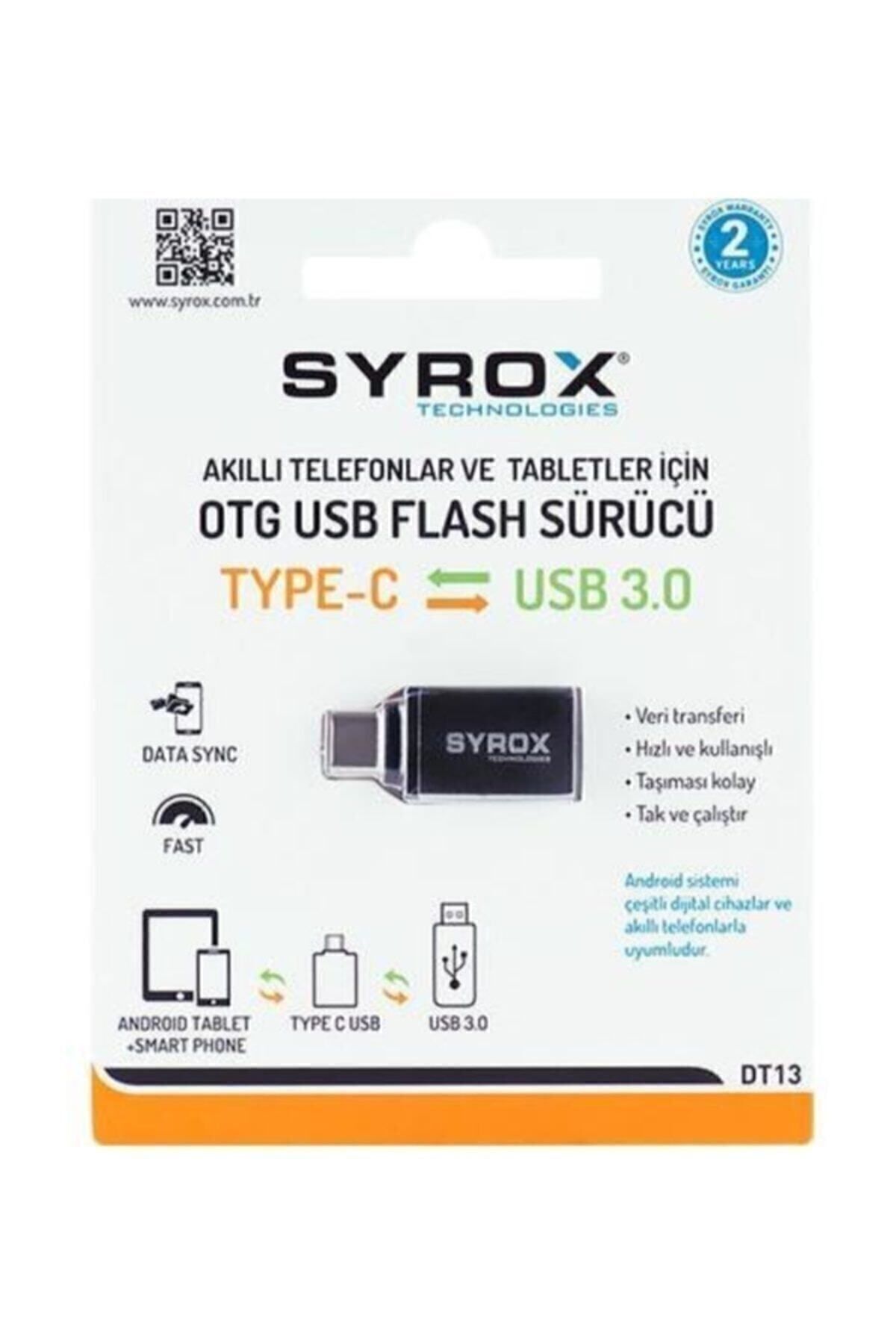 Syrox Usb-3 Den Type C Ye Dönüştürücü Otg Dt13