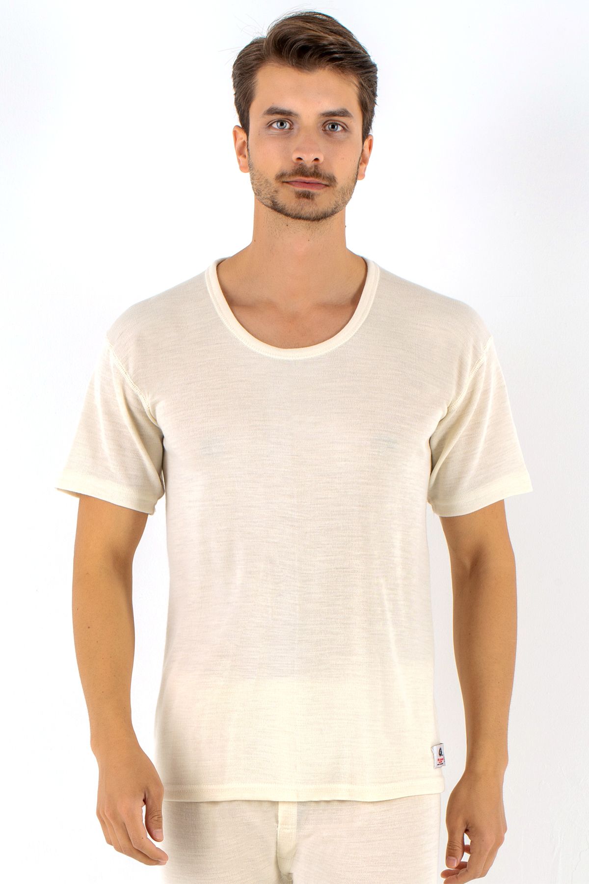 SAFYÜN-Safyun Short Sleeve Wool Undershirt 3