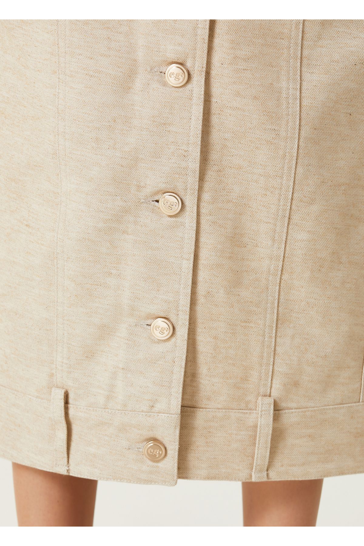 Cult Gaia-Lua Beige Midi Skirt Size: 4 4