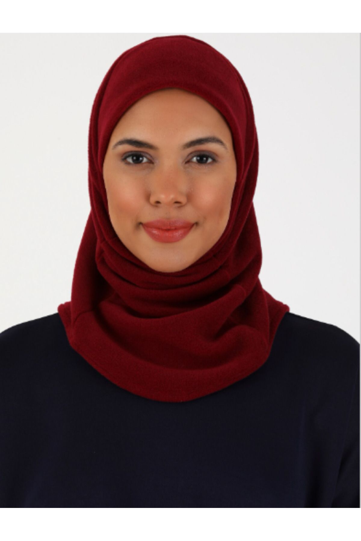 Differenza-Boneta cu holograma Hijab din lână termică Burgundy 2