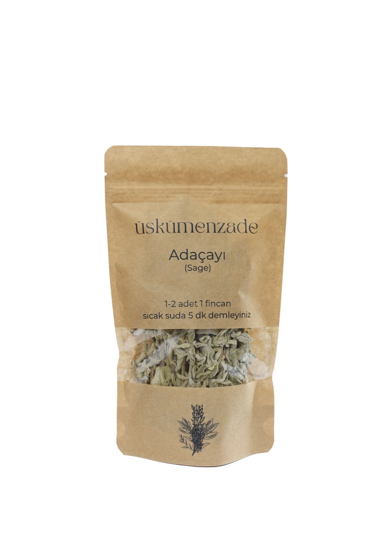 ÜSKÜMENZADE Adaçayı 30 gr ( Yeni Mahsül, Doğal kurutulmuş) Sage Tea