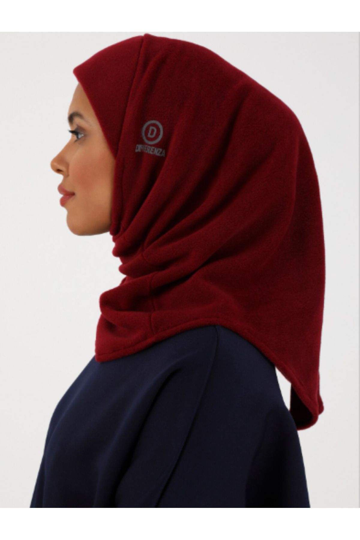 Differenza-Boneta cu holograma Hijab din lână termică Burgundy 3