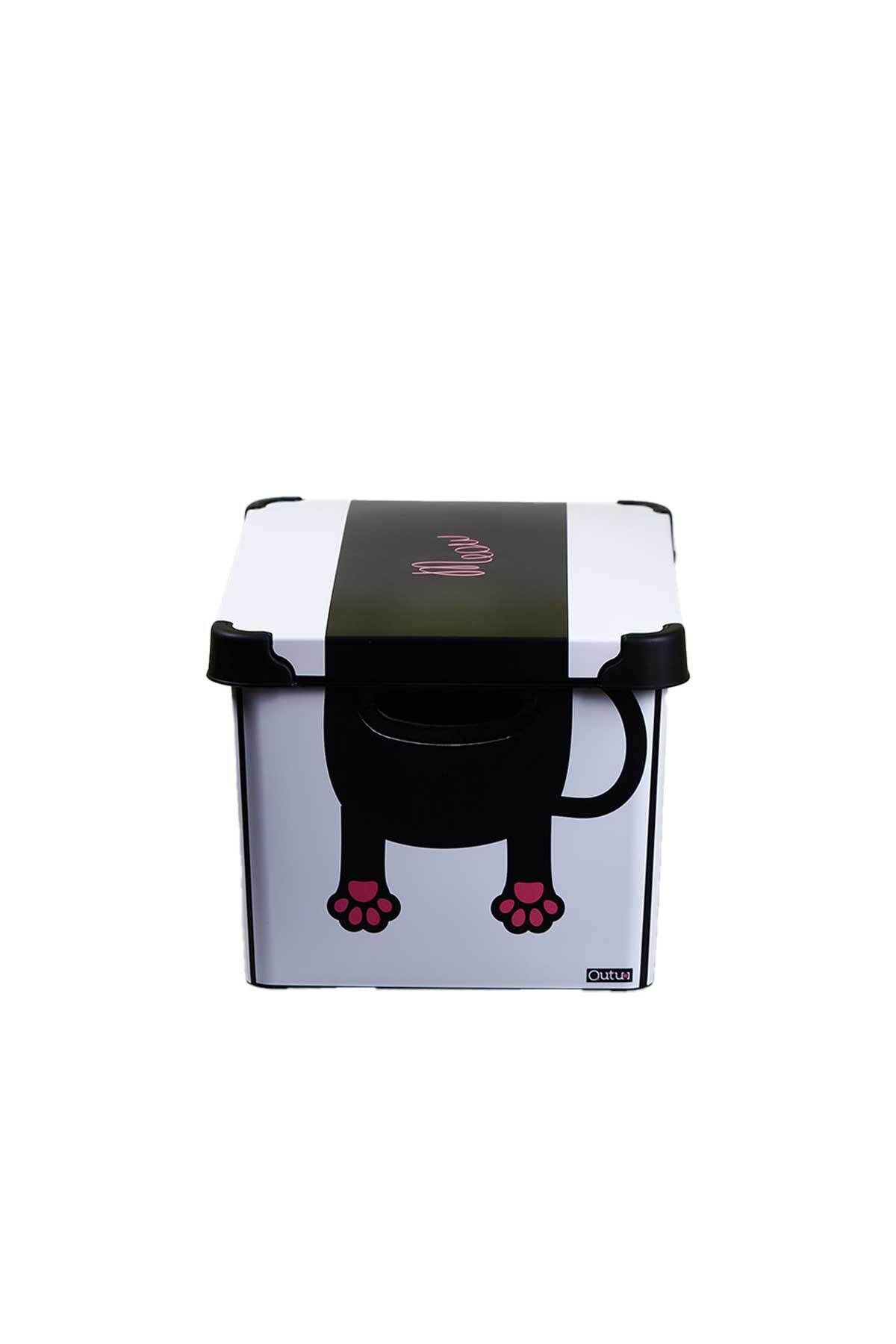 QUTU-Style Box Meow Patterned 20 L Decorative Storage Box 2