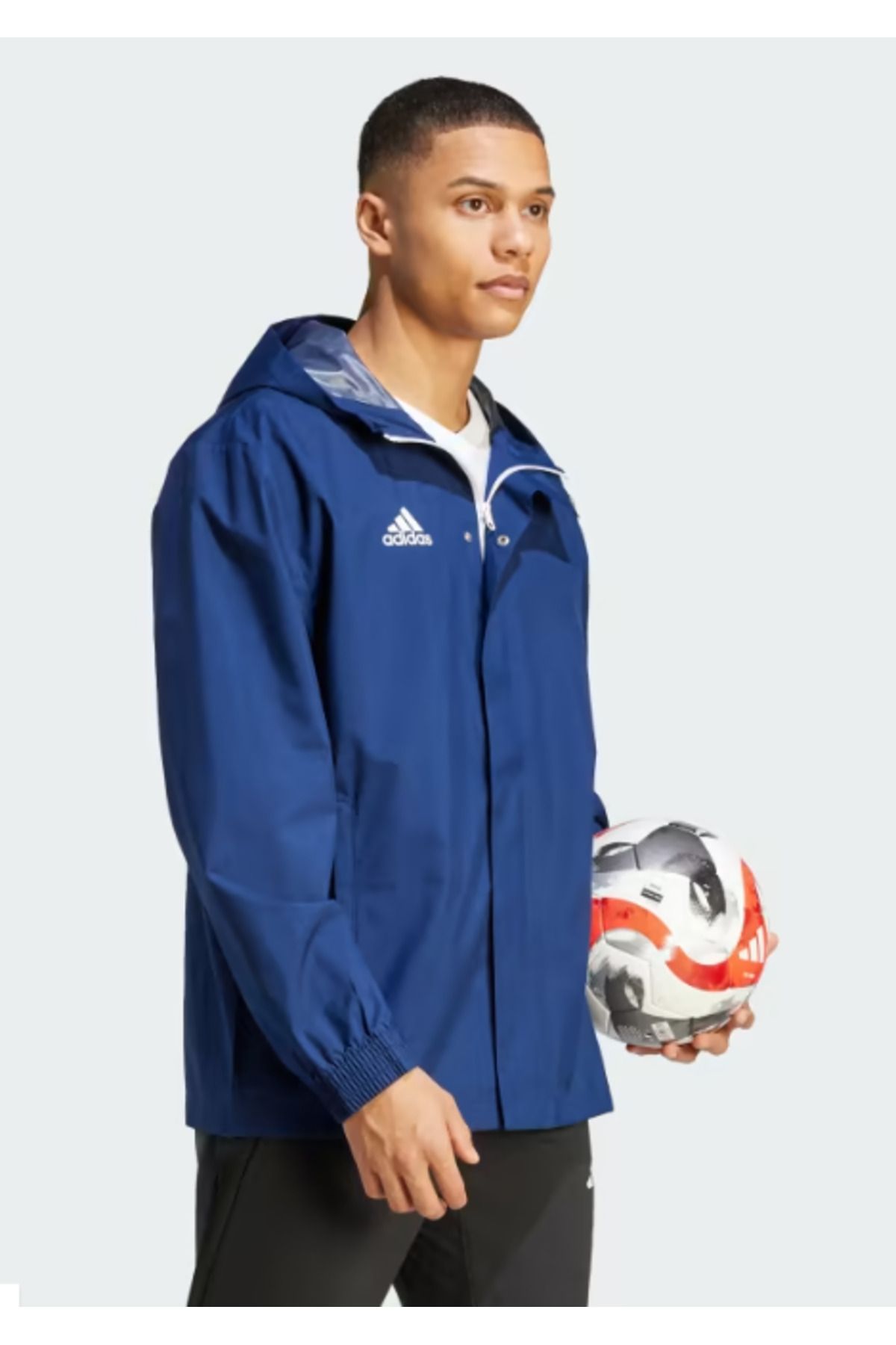 adidas-Ent22 Aw Jkt Men's Football Blue Training Raincoat Ik4011 3