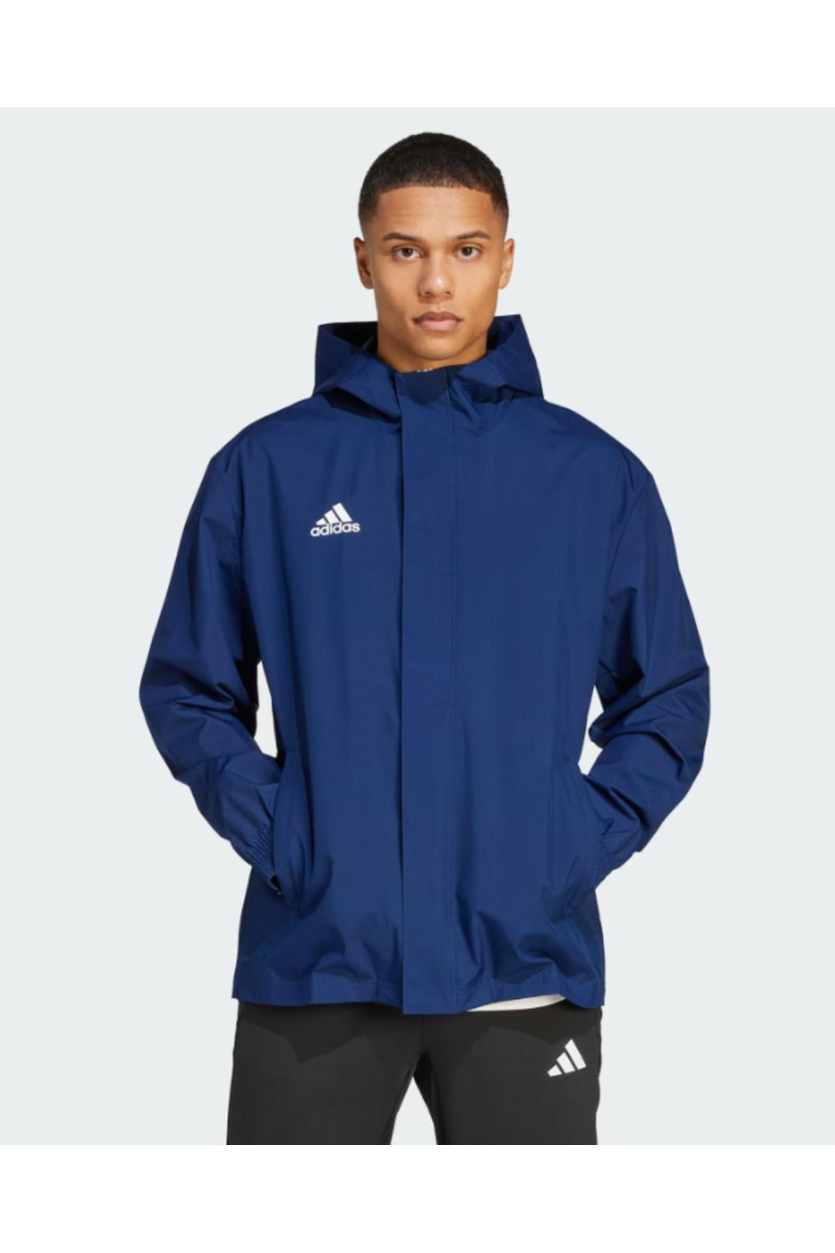 adidas Ent22 Aw Jkt Erkek Futbol Mavi Antrenman Yağmurluk Ik4011