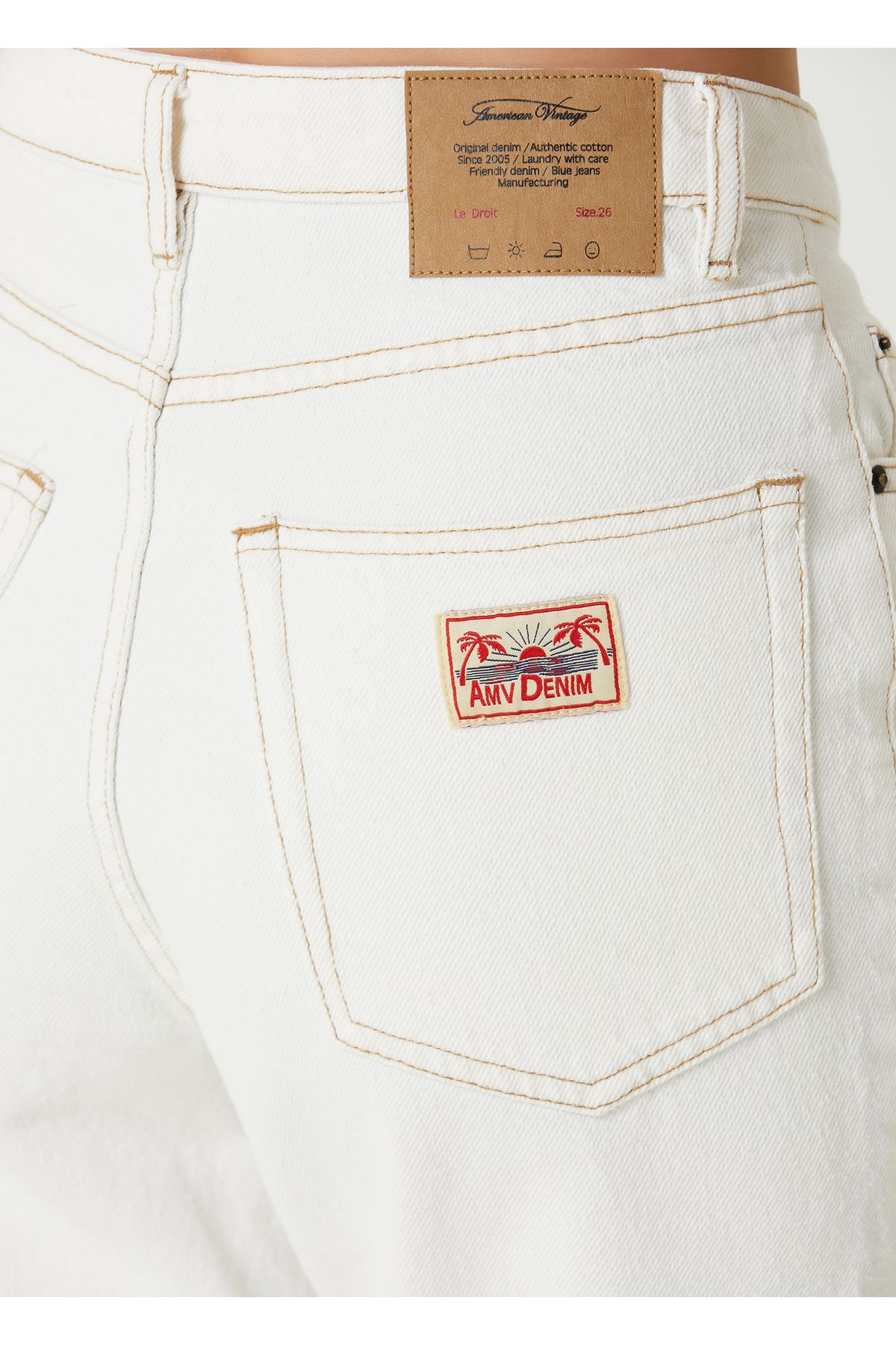 American Vintage-Le Droit White Jean Pants Size: 27 4