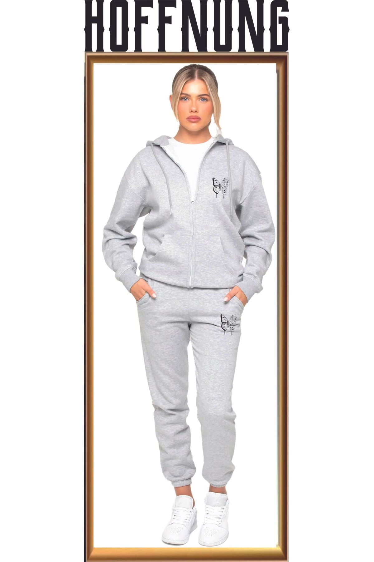 HOFFNUNG Full Zıp 3 Iplık Flash Butterfly Updated Sweatshirt Takımı