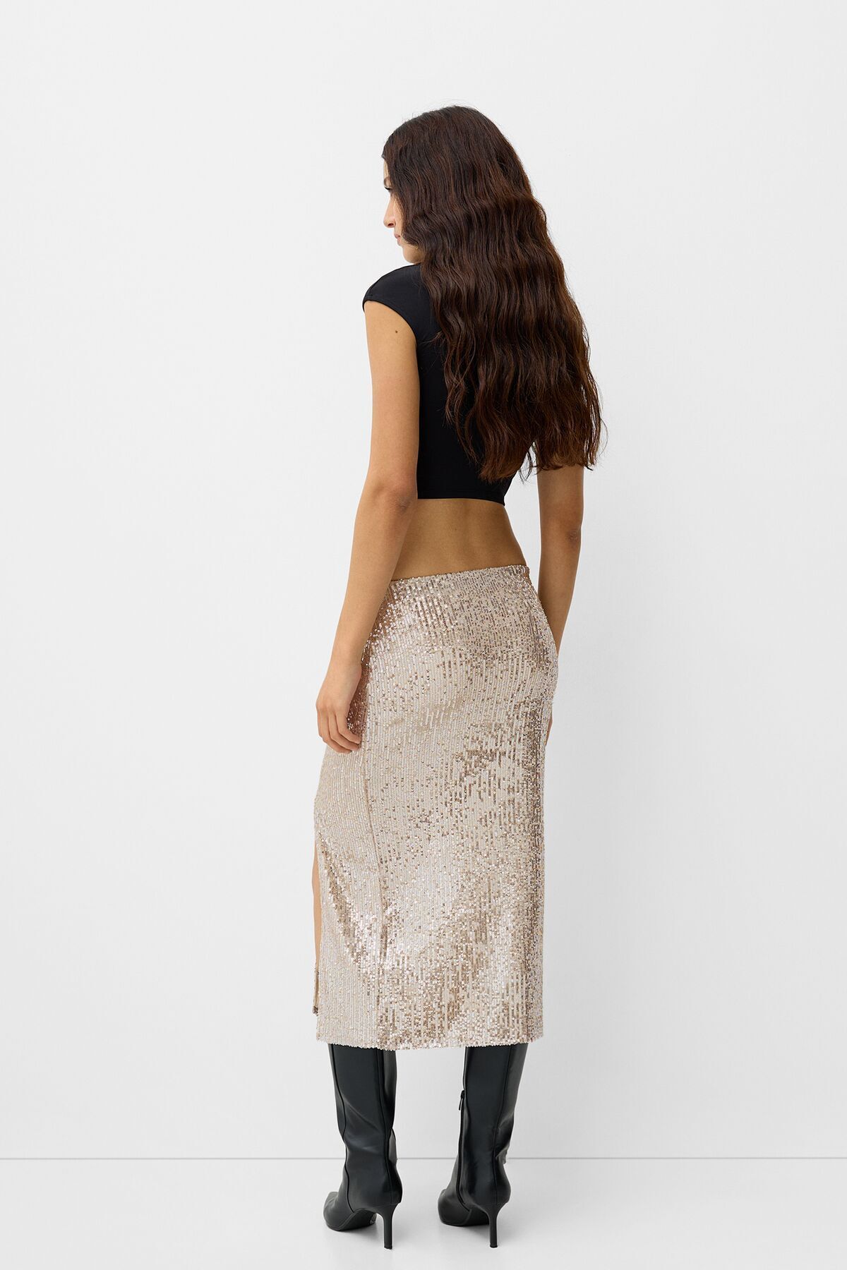 Bershka-Midi skirt with sequins 4