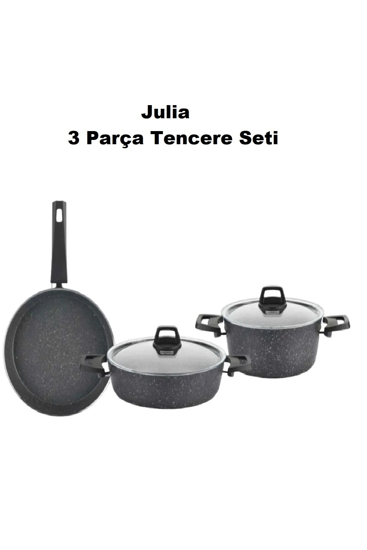 Bayev-Gray Julia 5-Piece Cookware Set with Pan Lid, Deep Pot and Dowry Set 1