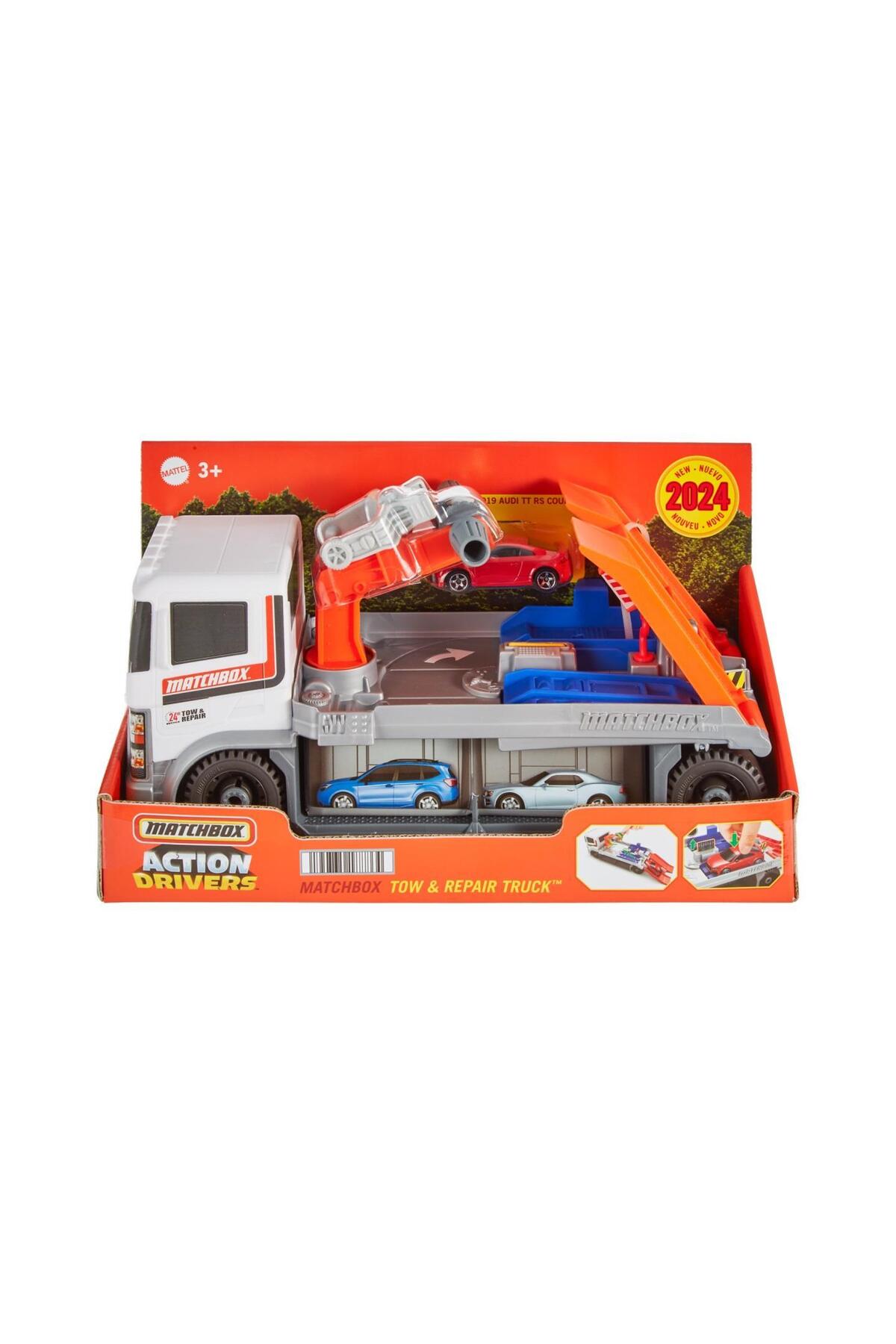 WSIマック8×4 ローボーイトレ3×3×3 CATスクレイパー 1/50 HOT WHEELS Matchbox Aksiyon Sürücüleri Çekici ve Tamir Kamyonu