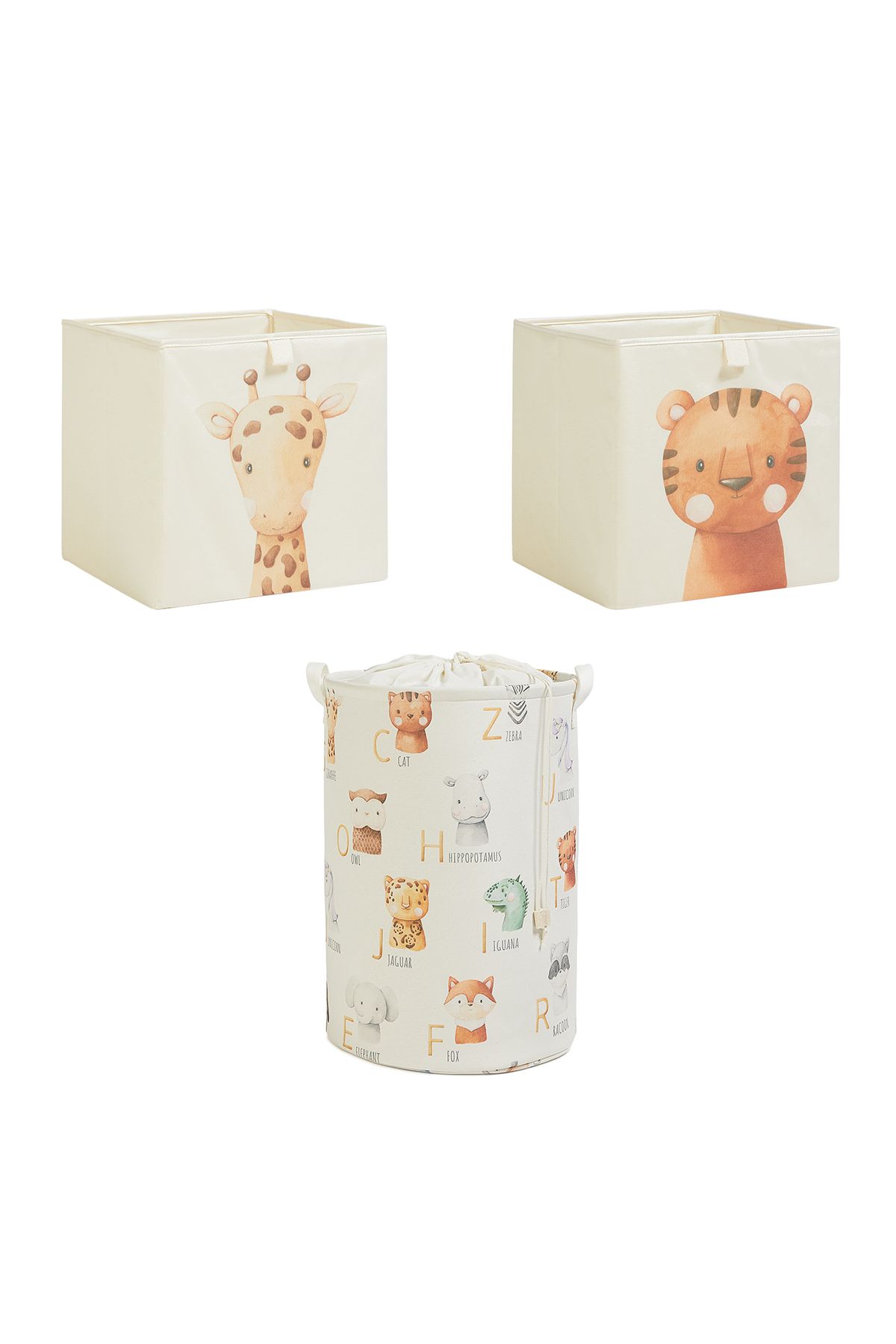 Ocean Home Textile-Set of 3 Cute Animals Kids Room Toy Organizer Storage Box Basket 2