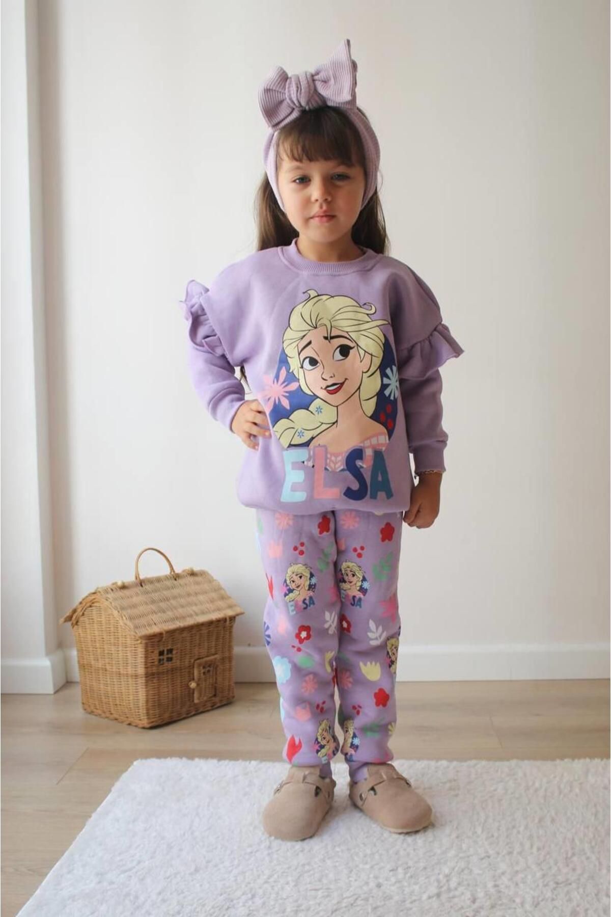 MİNİKO KİDS-Girl's Elsa Model 3 Threads Charted Tracksuit Set 3