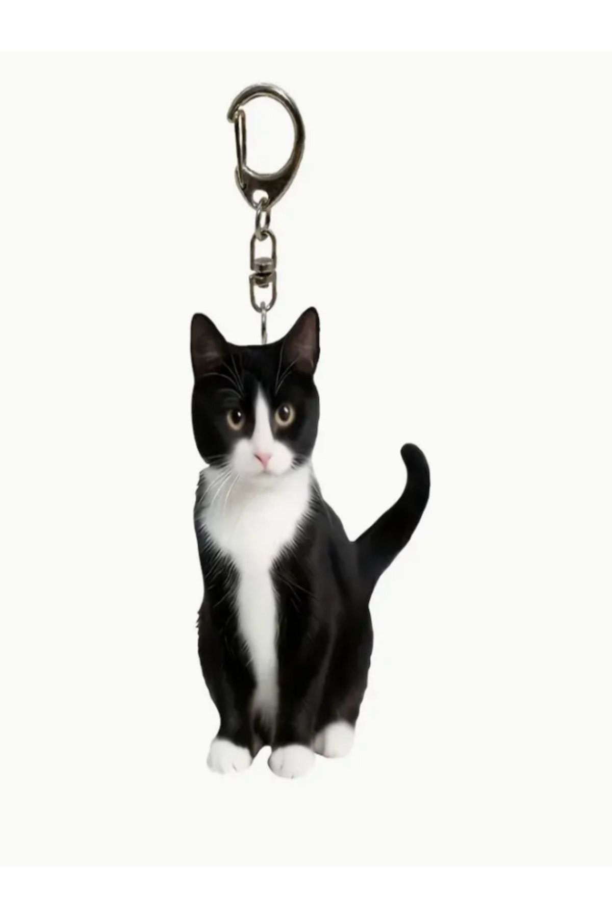 RENGARENK-Cat with Black Bow Tie Keychain 2D Key Chain Cat Keyring Luck Keychain Gift Key Chain 1