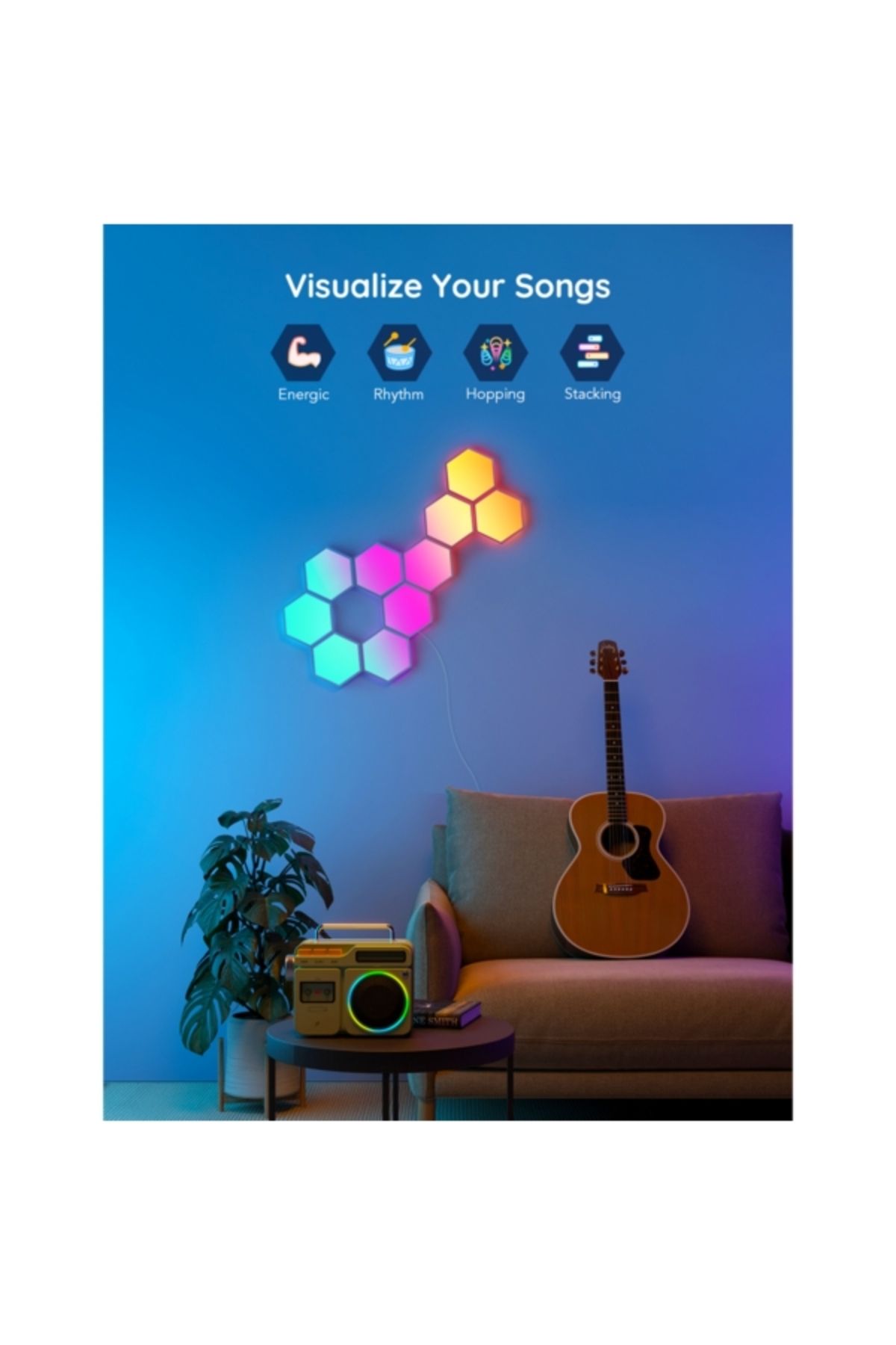 Govee-10-Piece Smart Control Glide Hexa Light Panels 6