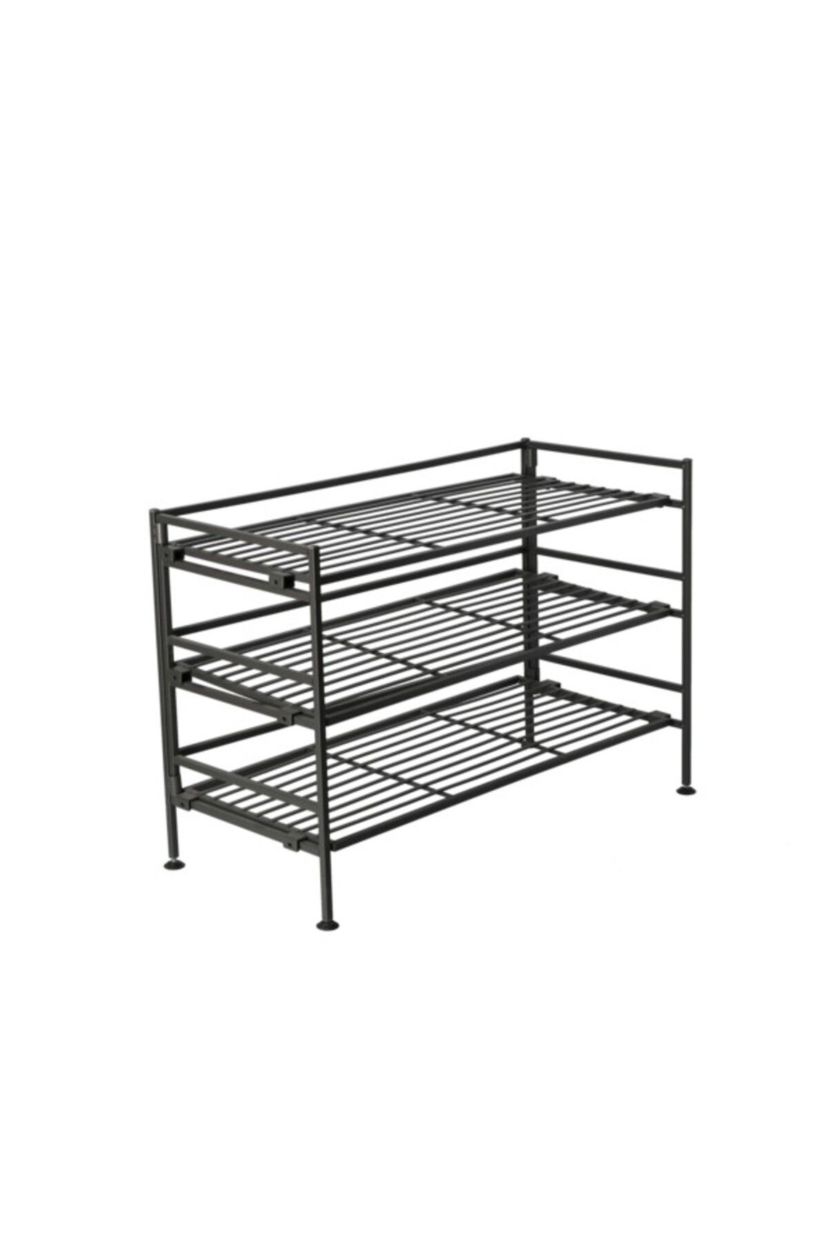 Seville Classics-3-Tier Elegant and Modern Design Rectangular Shoe Rack 4