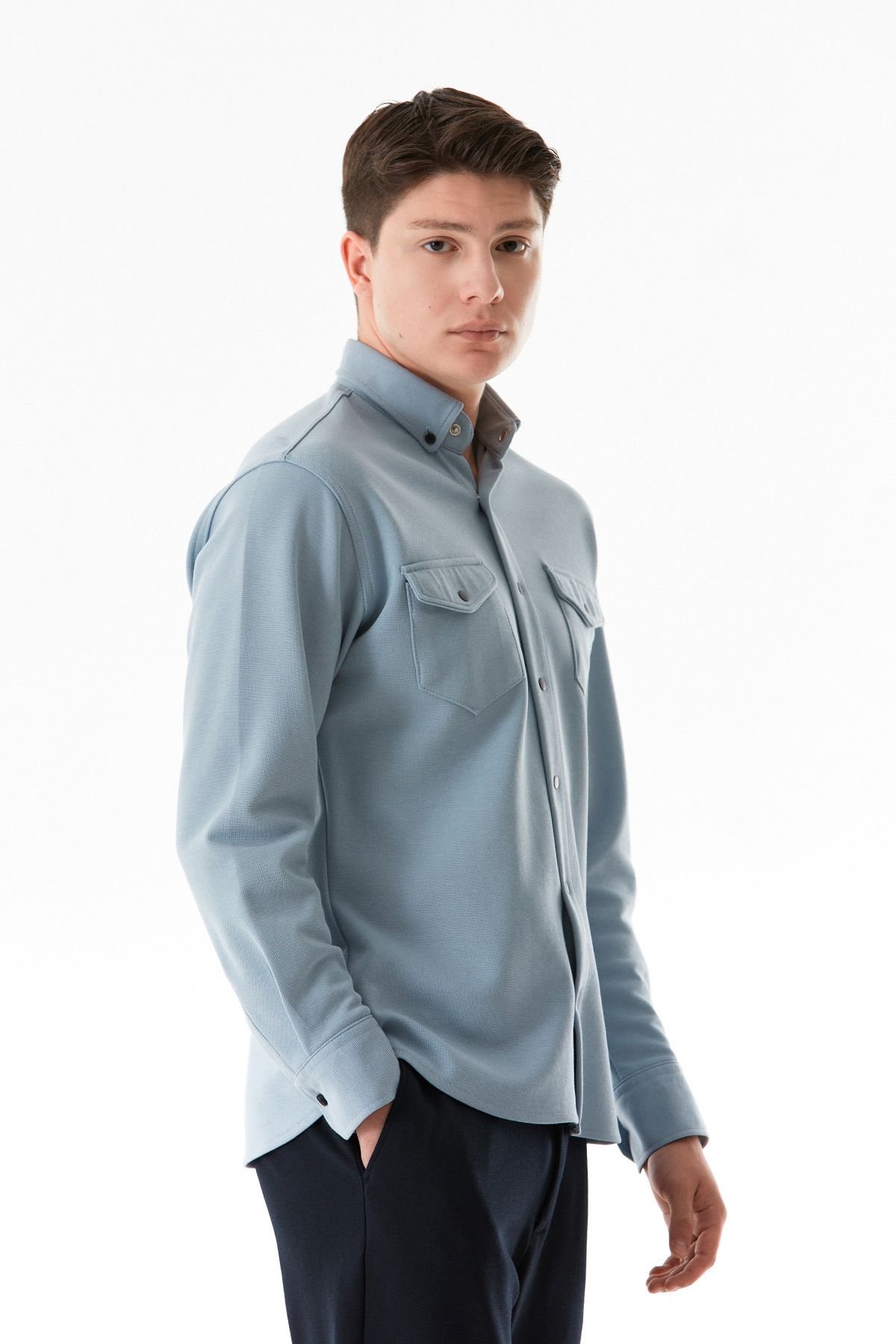 Fulla Moda-Double Pocket Snap Shirt 4