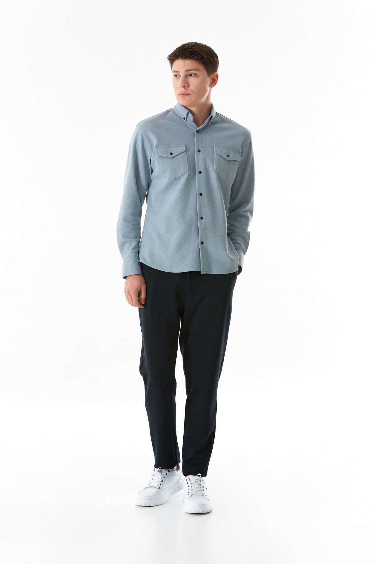 Fulla Moda-Double Pocket Snap Shirt 5