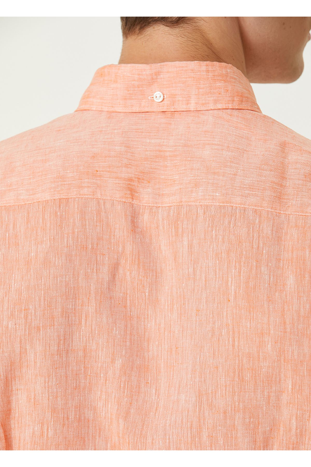 Eton-Orange Linen Shirt Size: 40 6