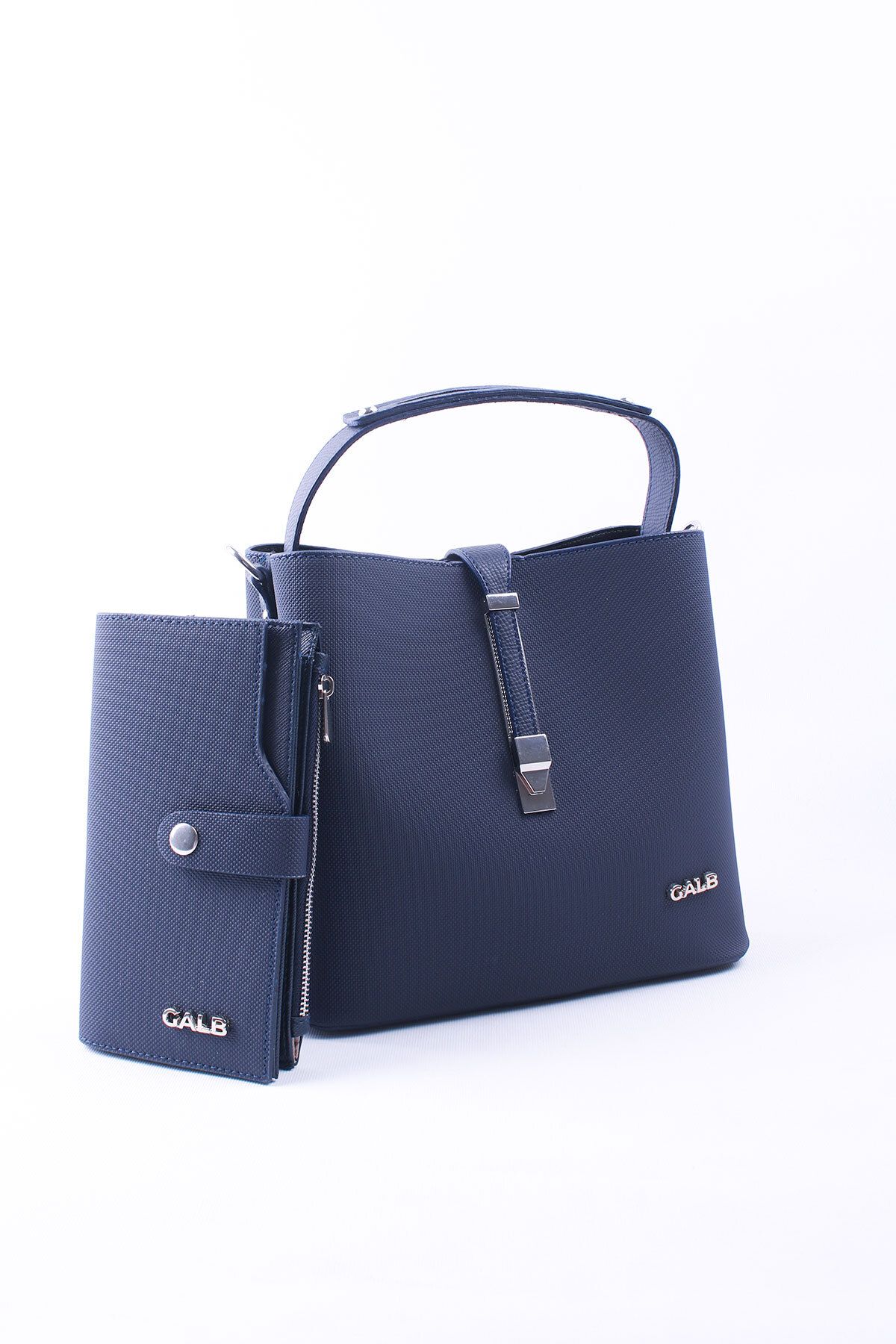 GALB LEATHER-Geantă de umăr pentru femei de culoare albastru bleumarin sezon nou 4 compartimente curea lată reglabilă 22x20 cm AKL2055 1