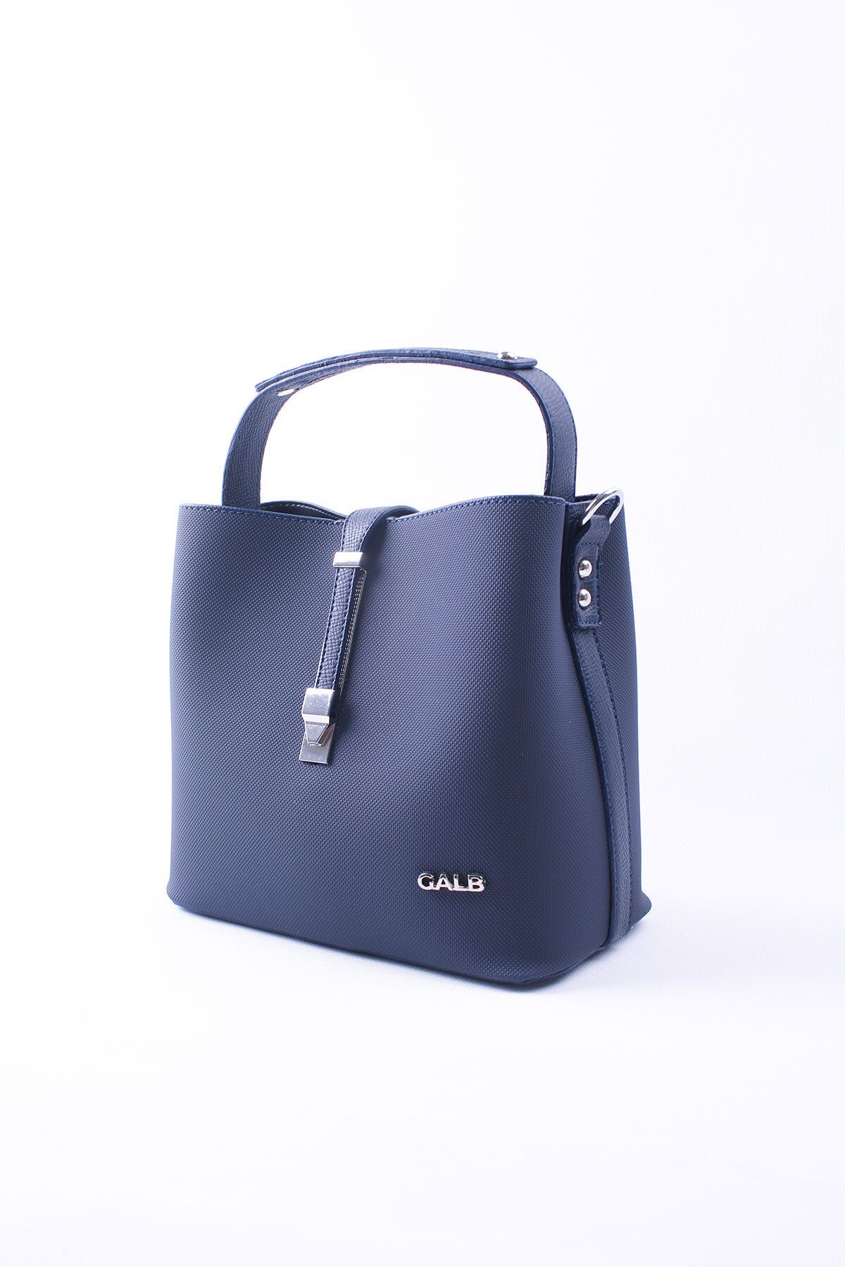 GALB LEATHER-Geantă de umăr pentru femei de culoare albastru bleumarin sezon nou 4 compartimente curea lată reglabilă 22x20 cm AKL2055 4