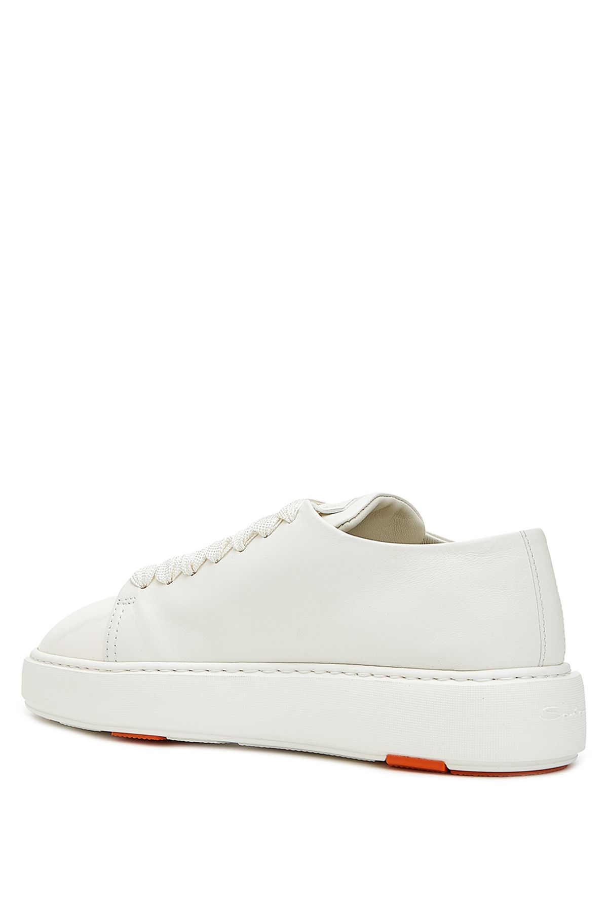 Santoni-White Women's Leather Sneaker Size: 39.5 3