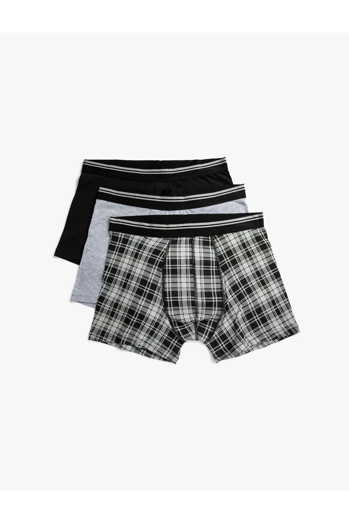 Koton-Plaid Patterned 3-piece Boxer Set - Multi Color 2