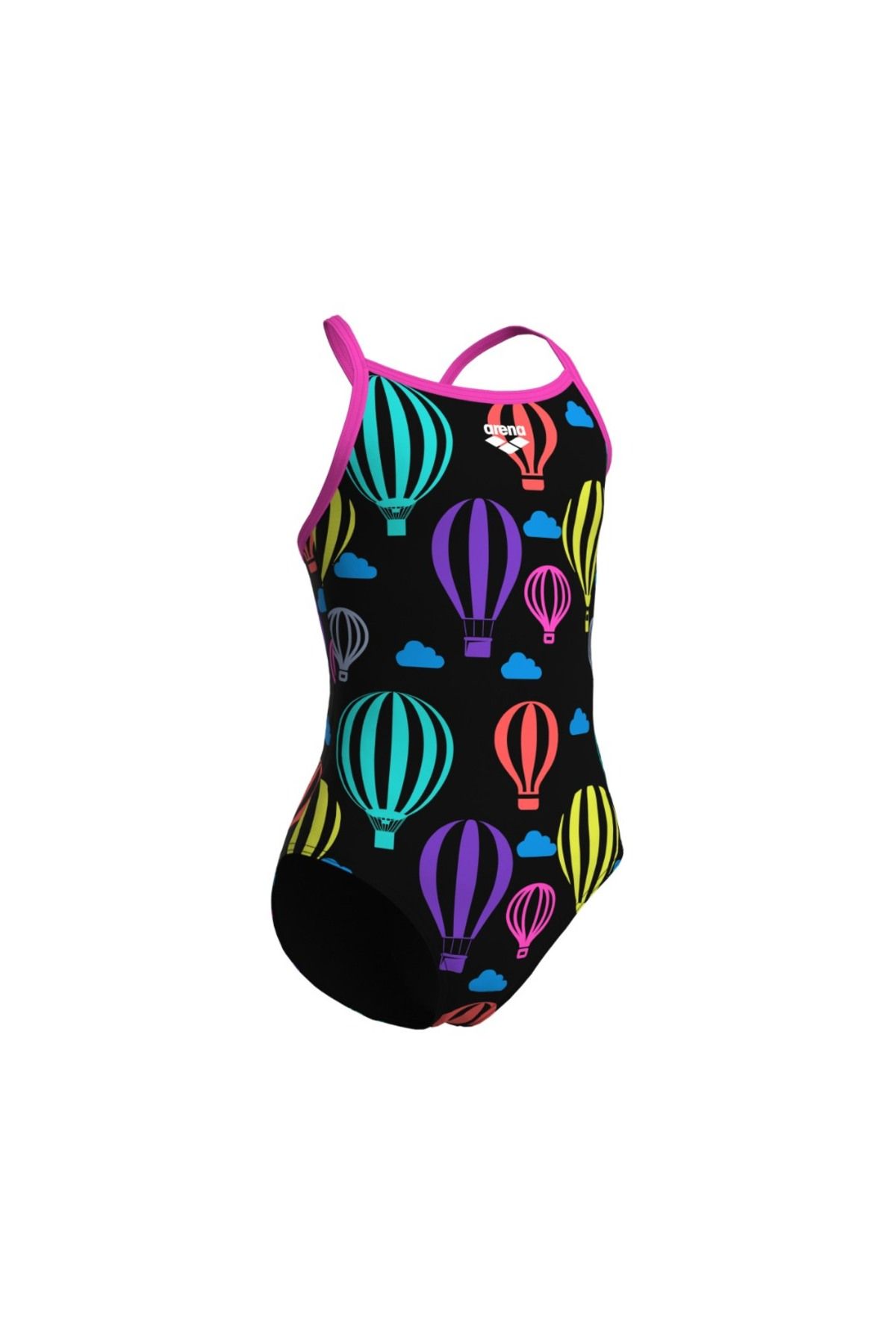 ARENA-Arena Watched Swimsuit with Scroll - Lightdrop Back, Black, Multi-Shocking Pink 2