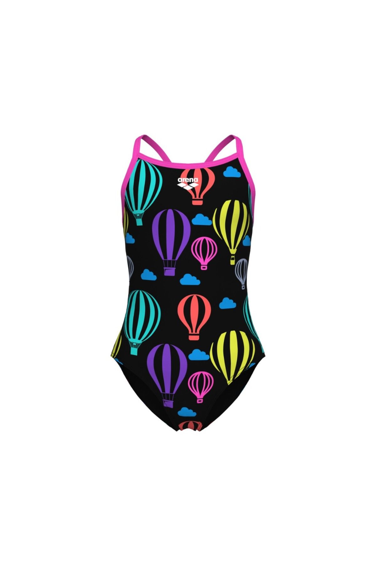 ARENA-Arena Watched Swimsuit with Scroll - Lightdrop Back, Black, Multi-Shocking Pink 3