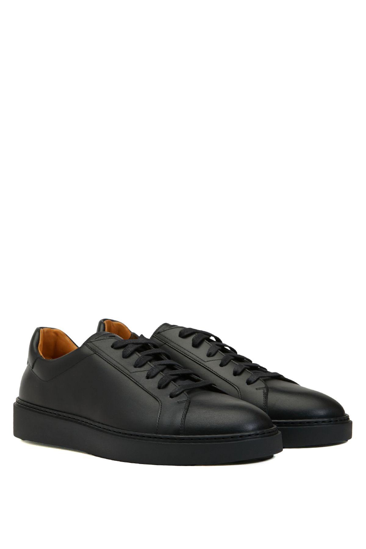 Magnanni-Men's Leather Sneaker with Black Logo Detail Size: 45 2