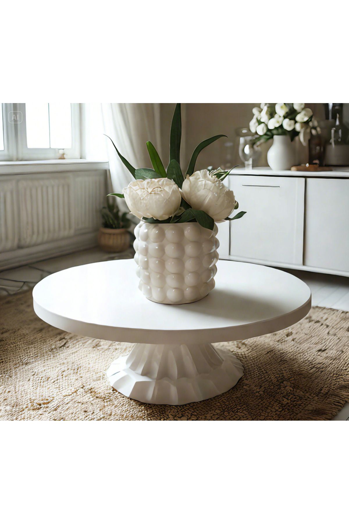 Lui Tasarım-Nordic Style Bohemian Decorative Bubble Vase Beige Color 13 cm 3