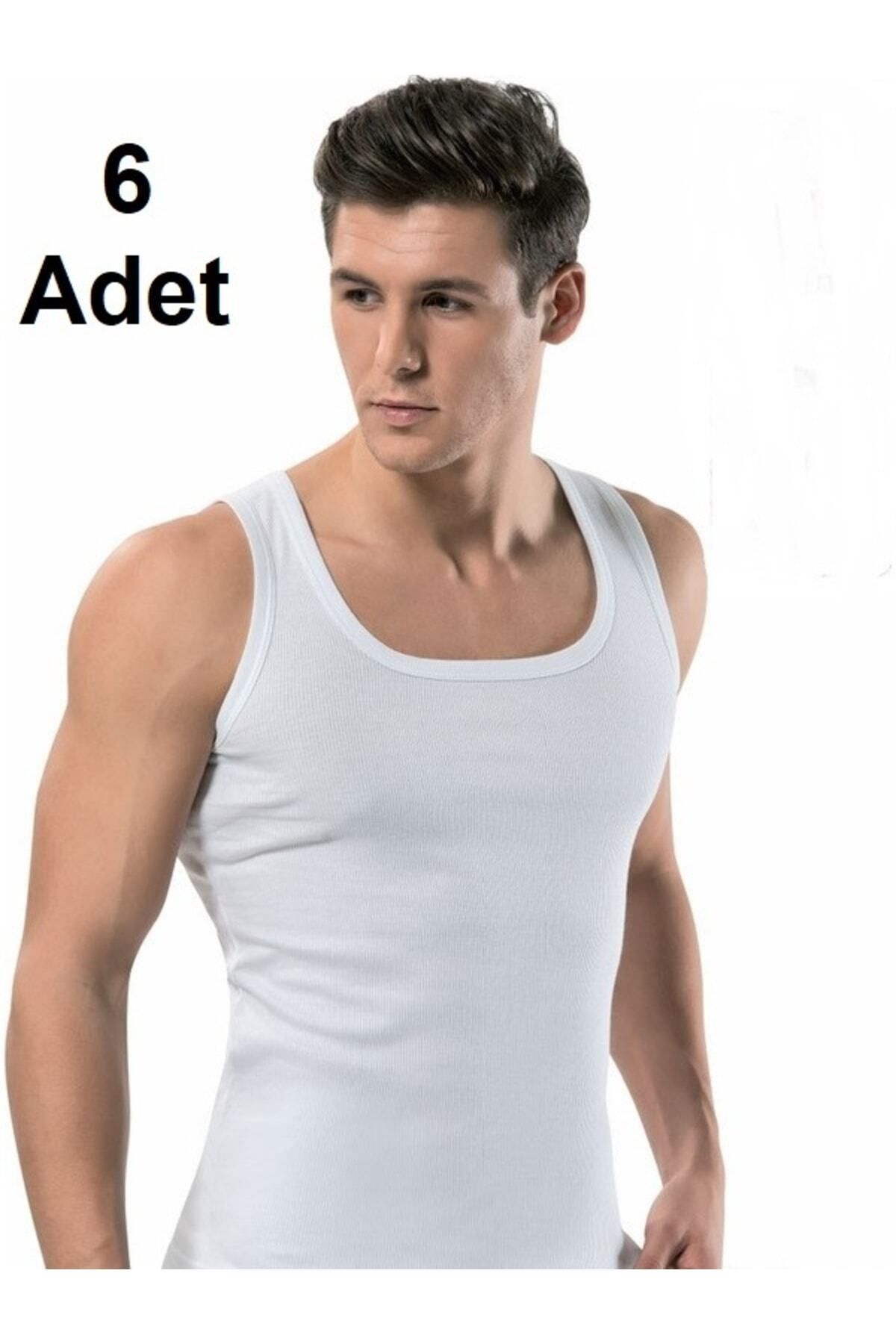 SİERNA 6 Adet M Beden Beyaz Erkek Atlet 120-038 srn-001410