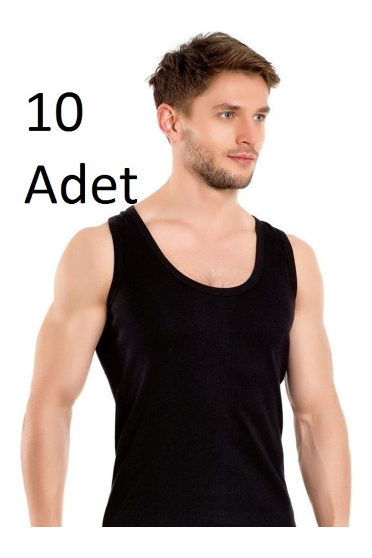 SİERNA 10lu Paket Siyah Atlet srn-001448