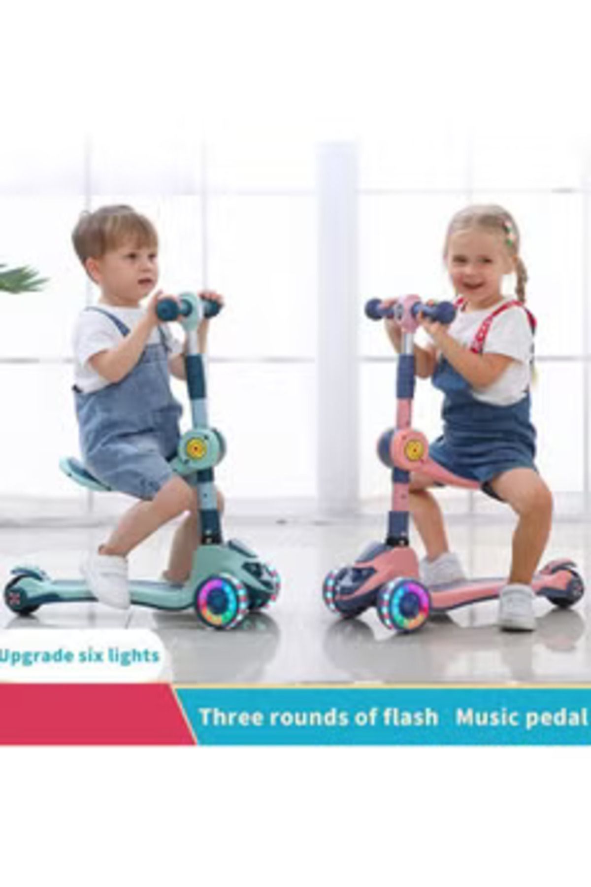 Arabest-Three-in-one Children's Scooter, Flash Wheel, Can Ride and Sit Down 5