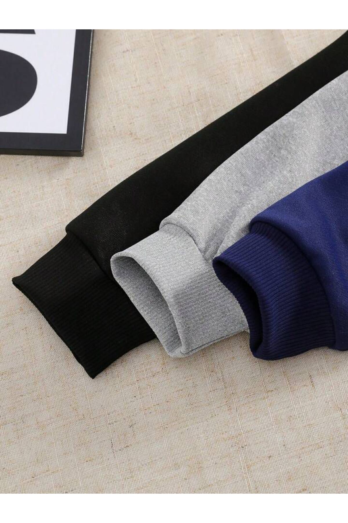 MORNİNG KİDS Erkek-Kız Çocuk 3'lü Paket Kapşonlu Brooklyn-NewYork-LosAngeles Baskılı Sweatshirt (SİYAHGRİLACİ) fotoğrafı 3 (önizleme)