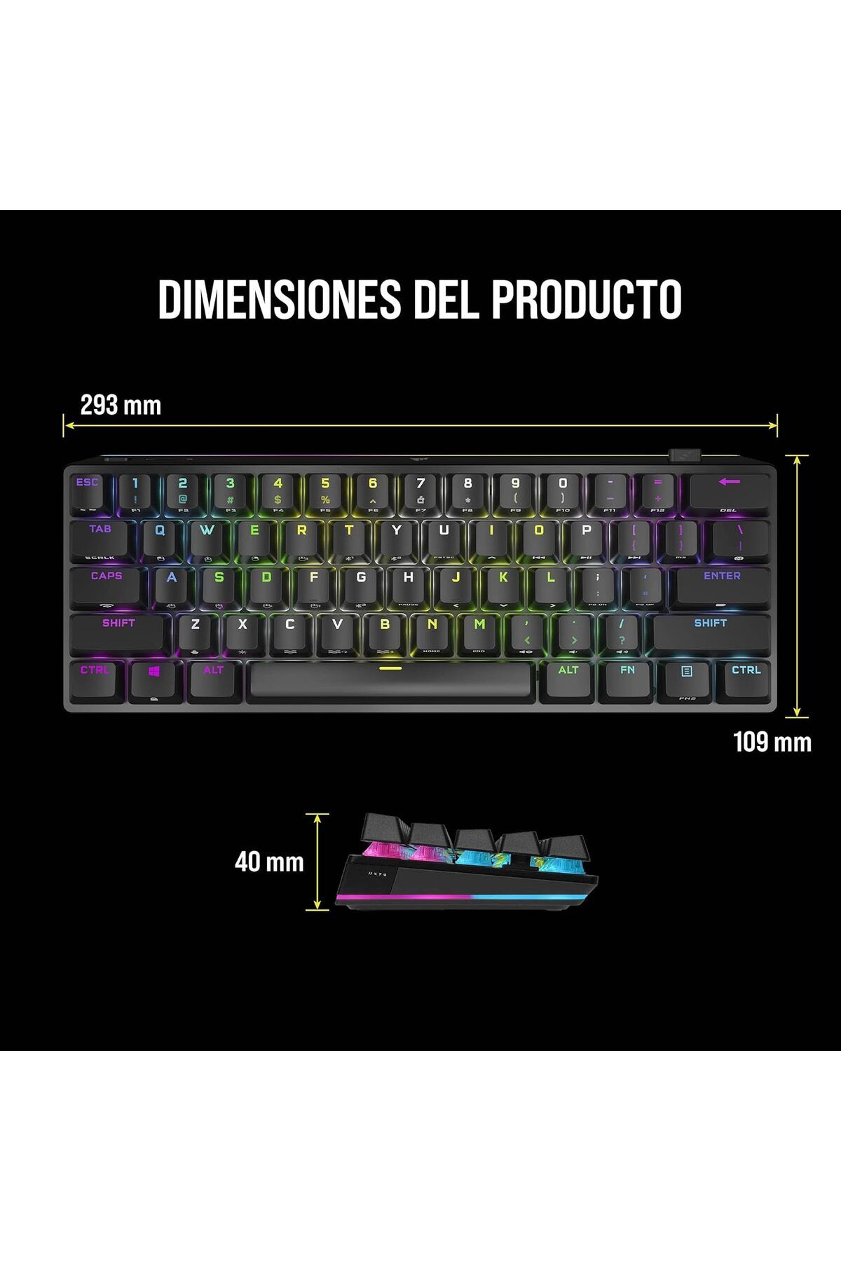 Corsair-K70 Pro Mini Wireless Rgb 60% Mechanical Gaming Keyboard 3