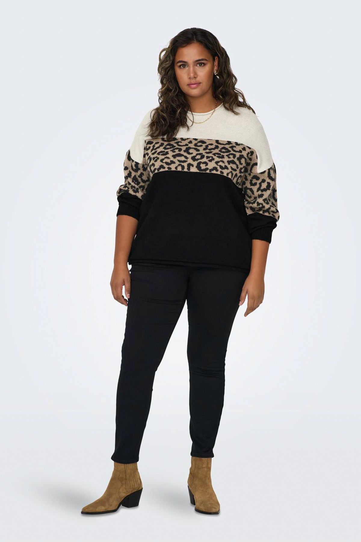Only Carmakoma Carjade Animal Ls O-neck Knit - Strickpullover Kobieta - 54