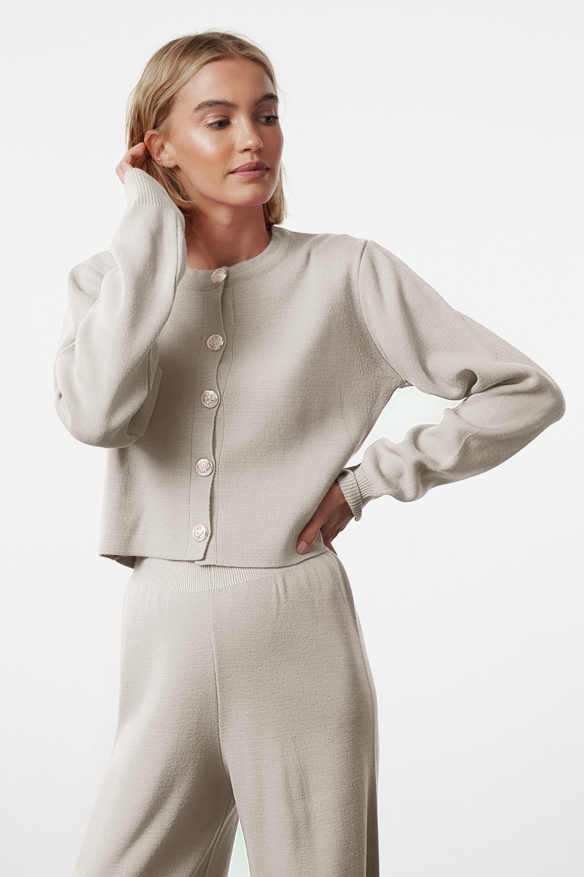 Kolekcia Trendyol Stone Crop úplet Spodná súprava TWOAW25AU00026