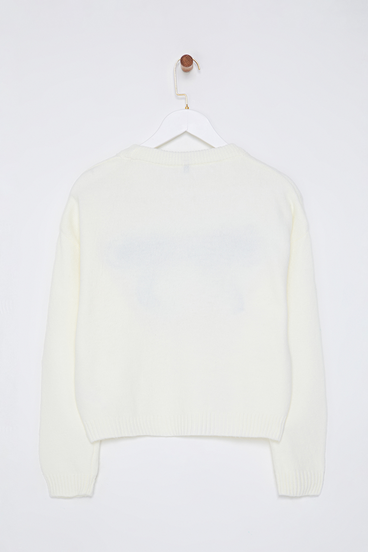 Trendyolmilla  Ekru Kurdele Desenli Triko Kazak TWOAW25KZ00386 - Görsel 7