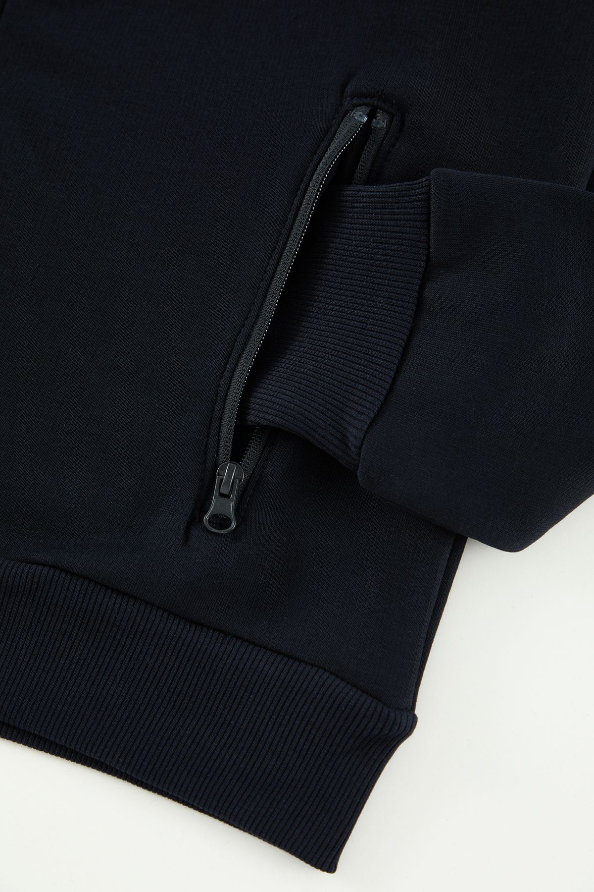 Trendyol Collection-Navy Blue-Grey Melange Zippered Stand Collar Long Sleeve Sweatshirt - Tmnaw22Sw0720 3
