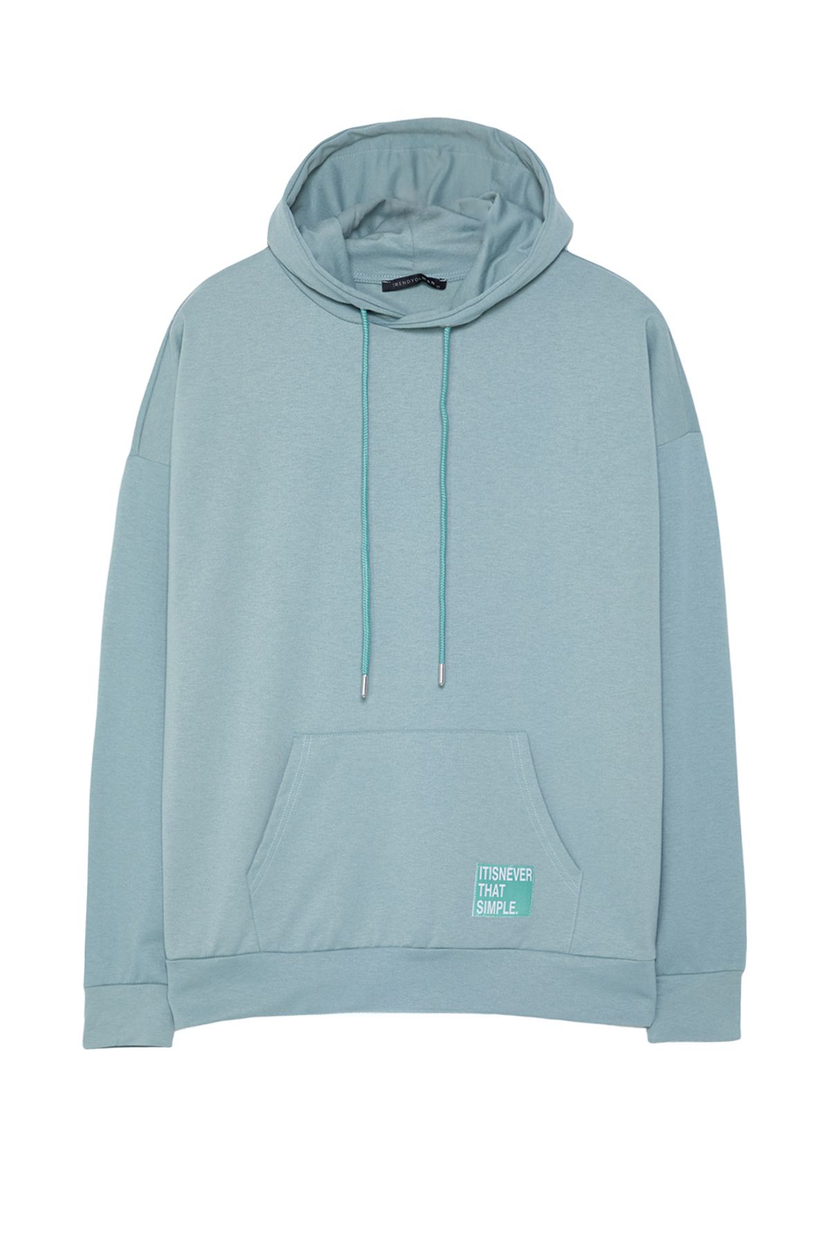 Trendyol Collection-Oversize mint mikina s dlouhým rukávem a kapucí – s nášivkou TMNSS21sw0221 12