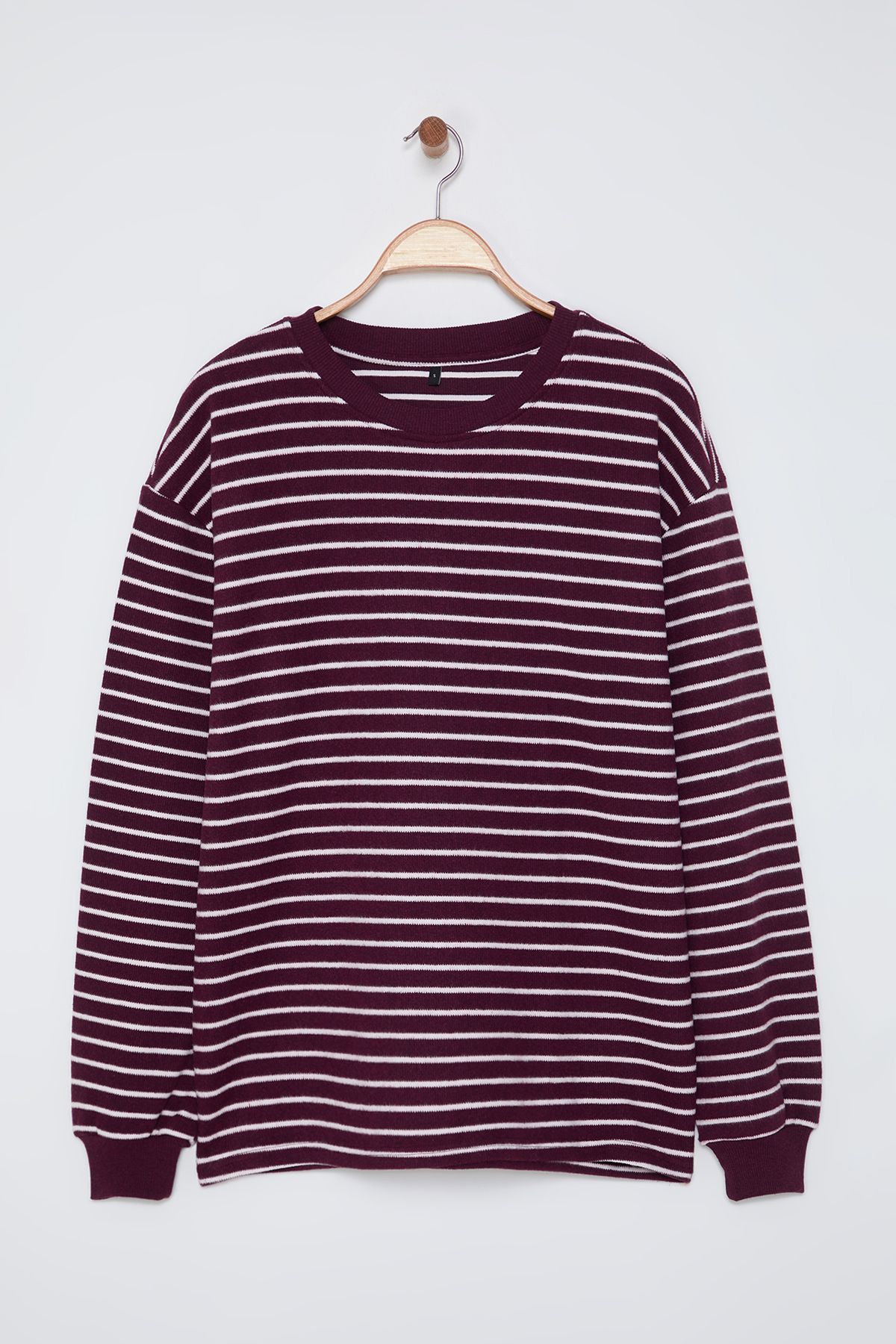 Trendyol Collection-Soft Textured Claret Red Oversize Sweatshirt - Tmnaw25Sw00169 2