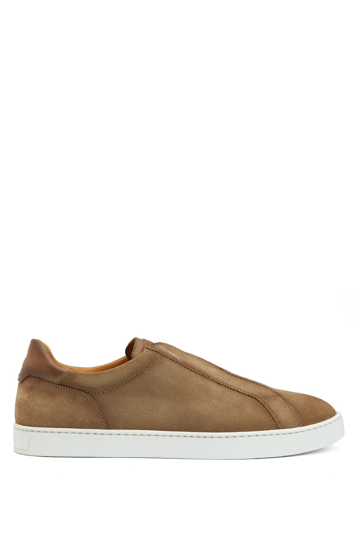 Magnanni-Beige Logo Detailed Men's Leather Sneaker Size: 46 1