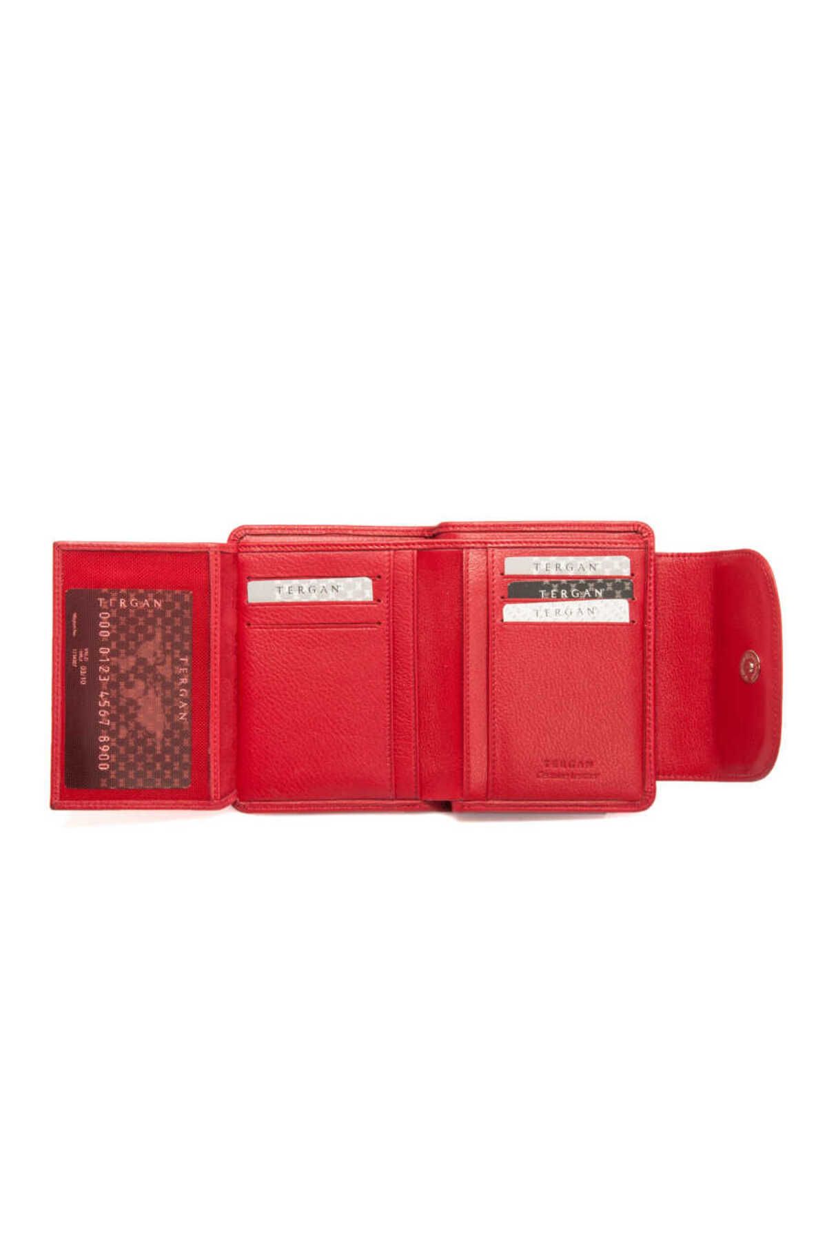 Tergan-Red Leather Women's Wallet - S1Cb 00005714 -A86 3