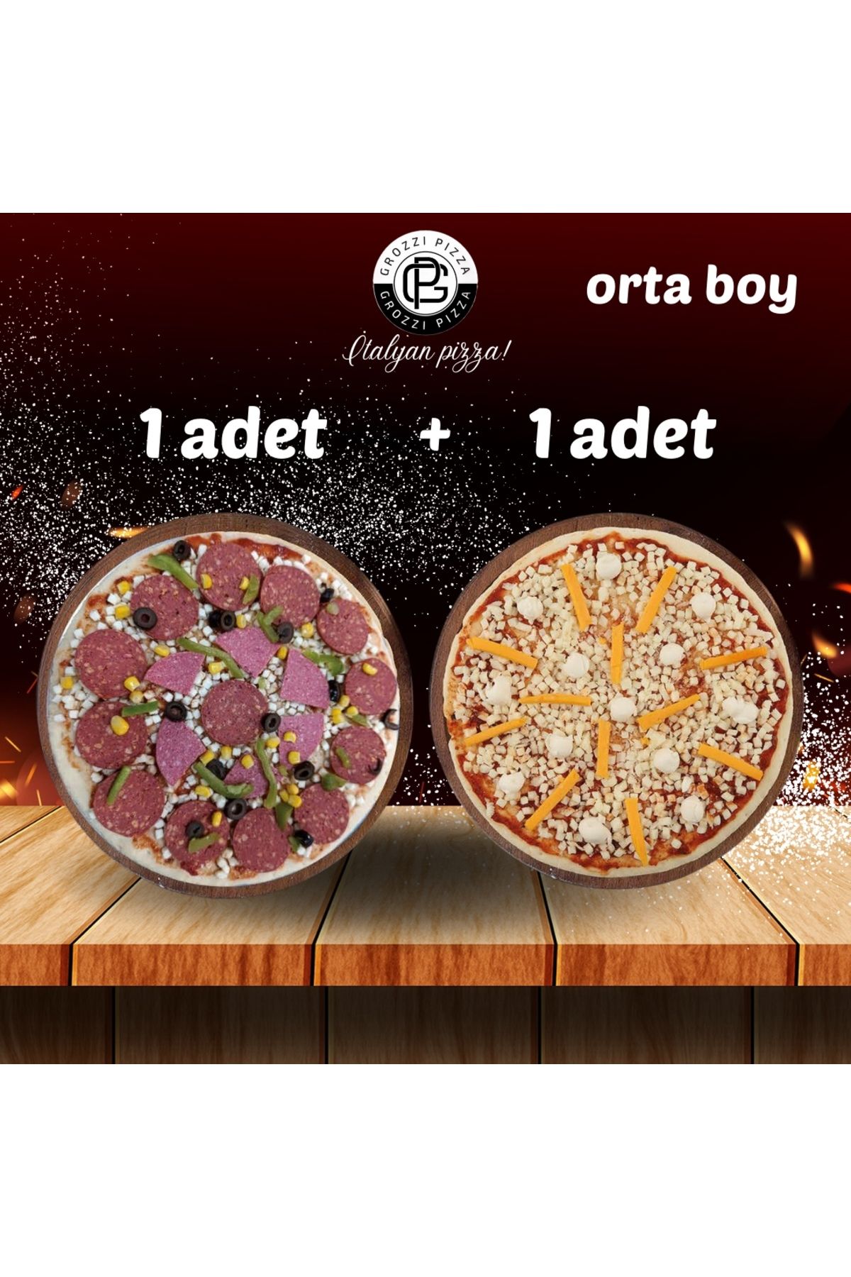 GROZZI KARIŞIK PİZZA 385 GRAM, ÜÇ PEYNİRLİ PİZZA 345 GRAM